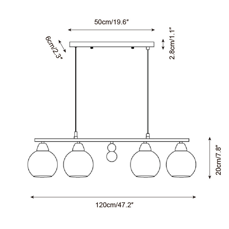 Tala Glass Chandelier — product view 5