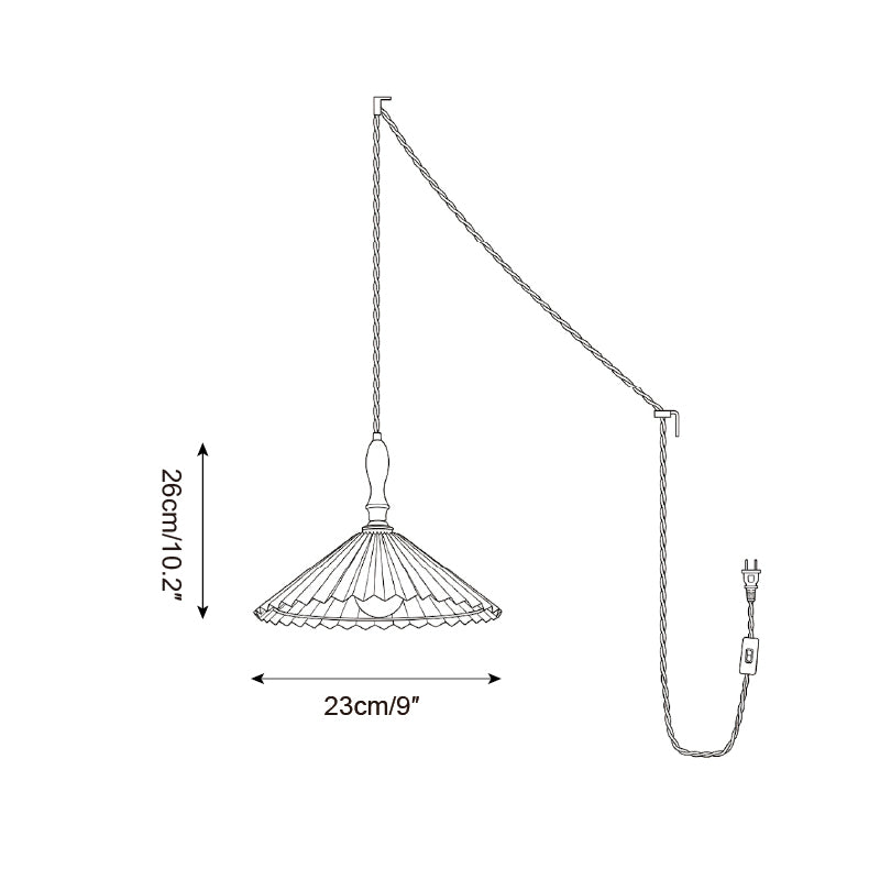 Prairie Pleated Plug In Pendant Lamp — product view 5