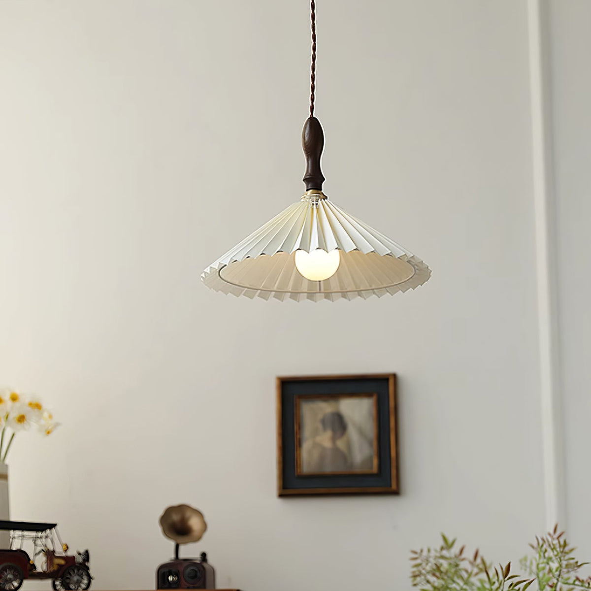 Prairie Pleated Plug In Pendant Lamp — product view 8
