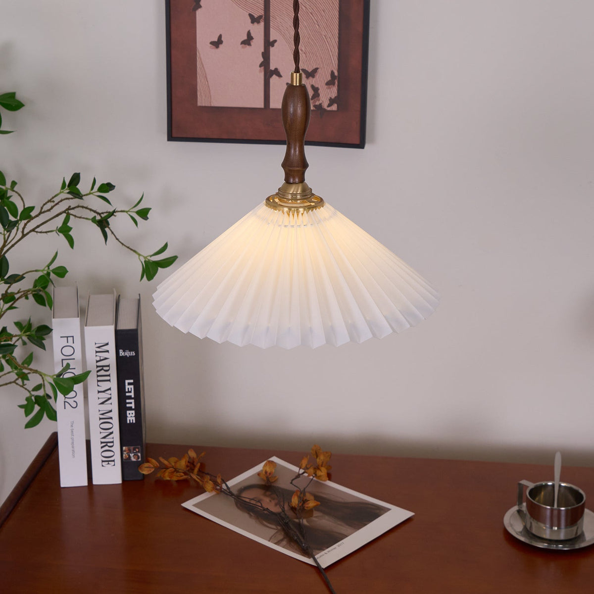 Prairie Pleated Plug In Pendant Lamp — product view 24