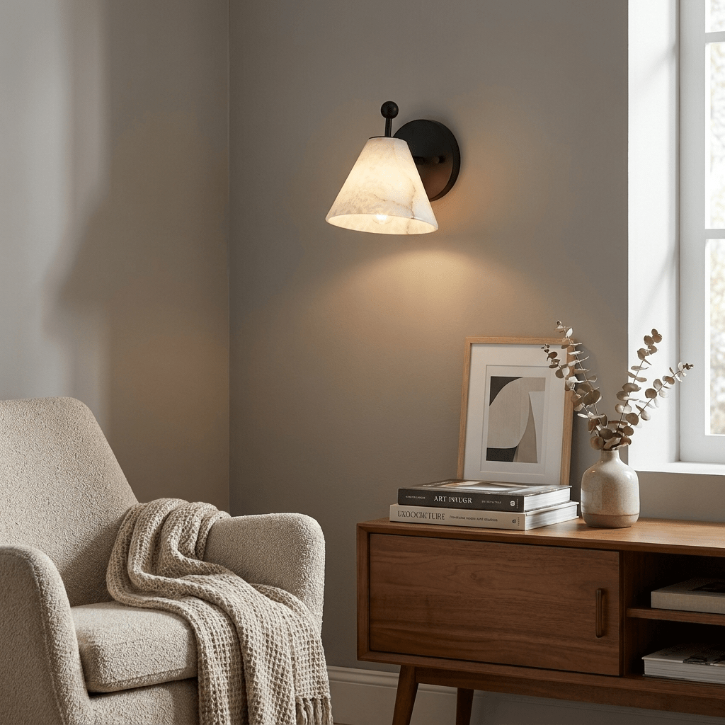 Alabaster Angled Wall Sconce – product view 4