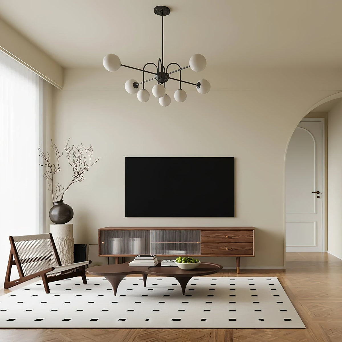Black Doris Glass Chandelier — product view 4