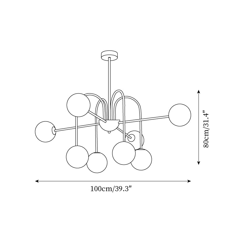 Black Doris Glass Chandelier — product view 5