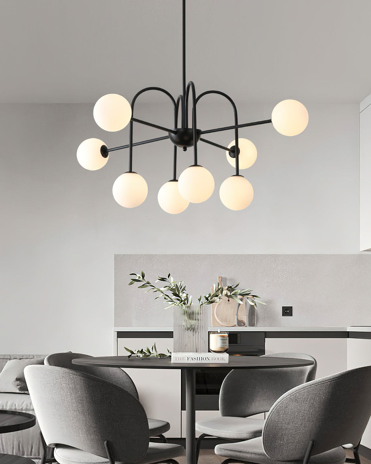 Black Doris Glass Chandelier — product view 6