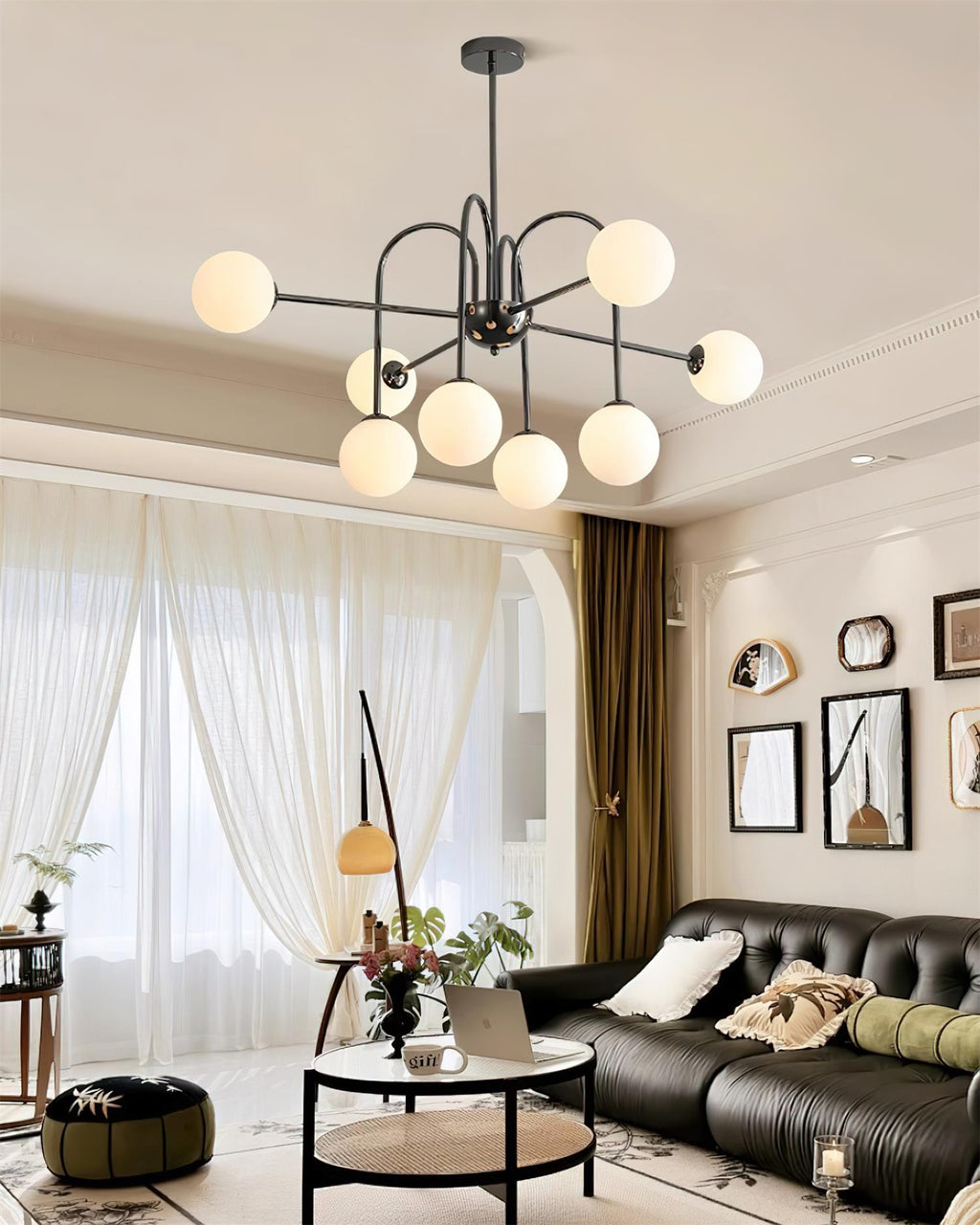 Black Doris Glass Chandelier — product view 13