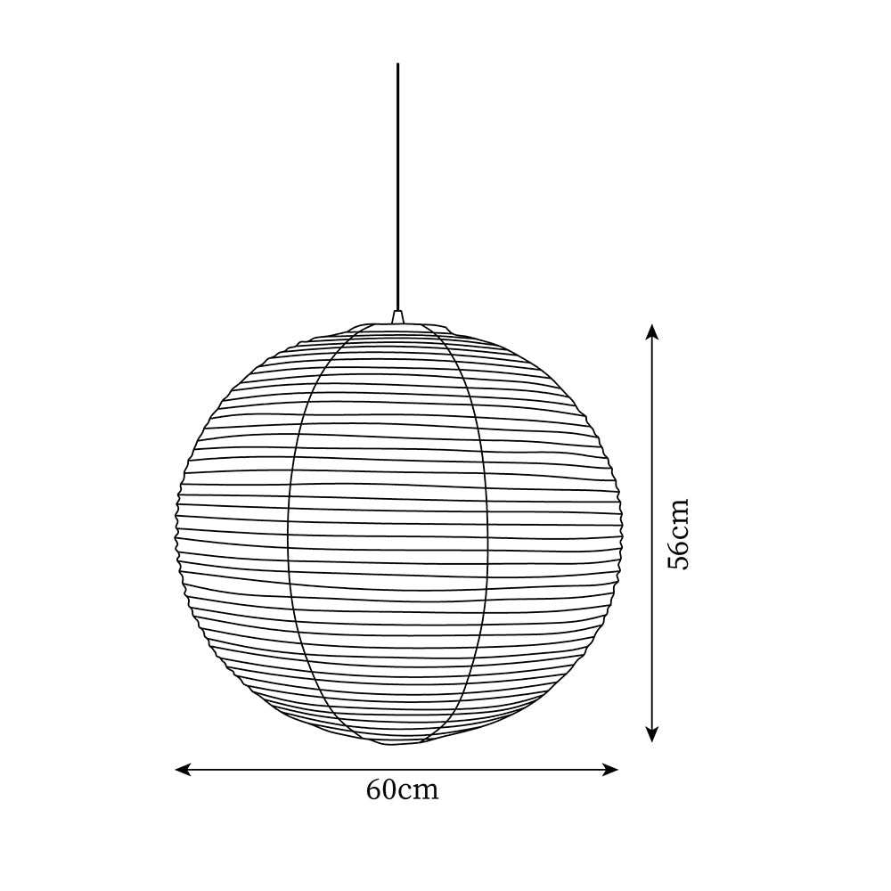 Rice Paper Plug-In Pendant Lamp R32 – White Wire — product view 5
