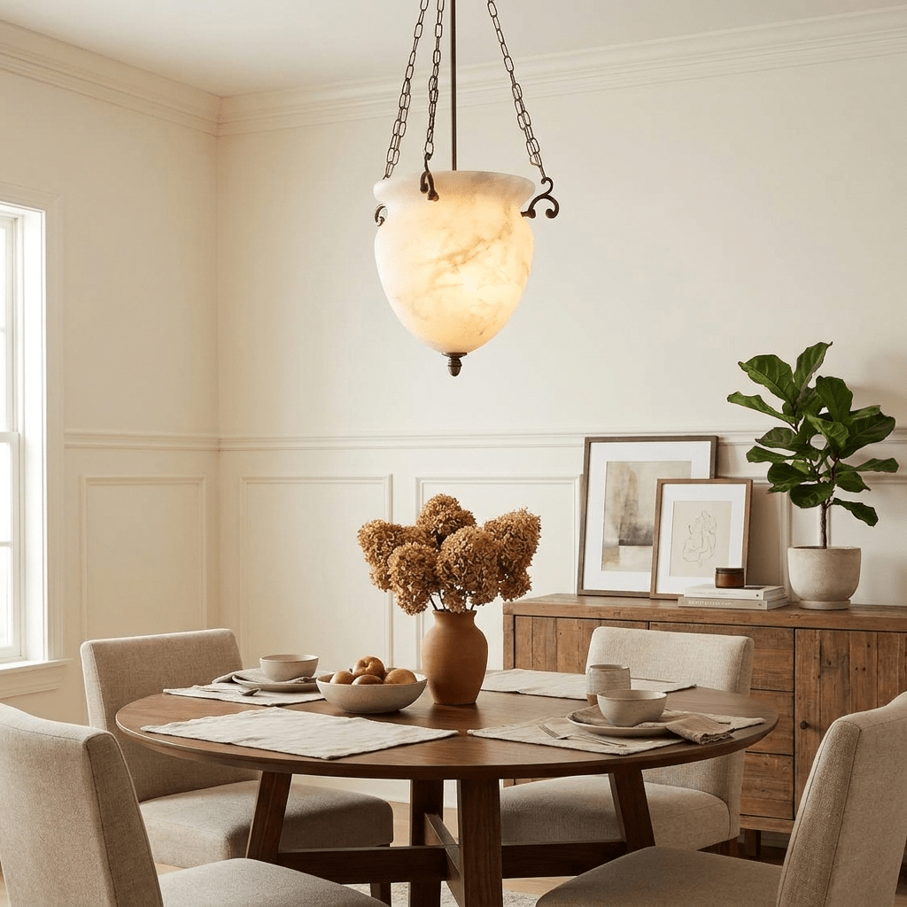 Alabaster Chain Urn Pendant Light – product view 2