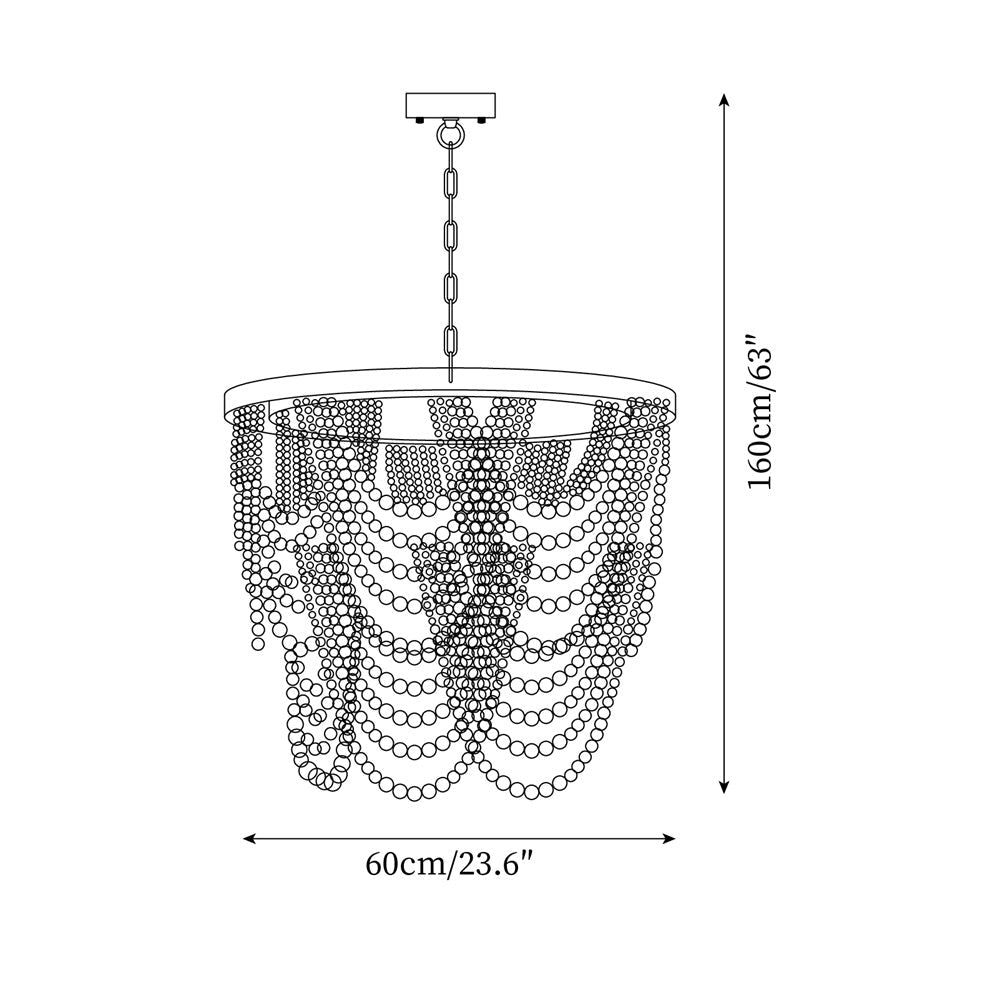 Amelia Wood Bead Chandelier — product view 5