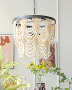 Amelia Wood Bead Chandelier — product view 6
