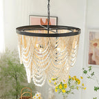 Amelia Wood Bead Chandelier — product view 7