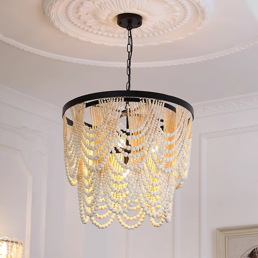 Amelia Wood Bead Chandelier — product view 8