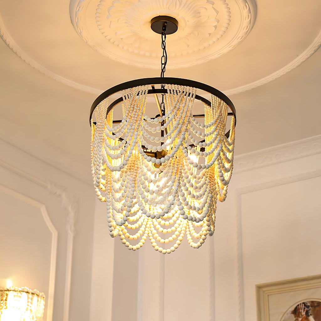 Amelia Wood Bead Chandelier — product view 9