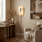 Alabaster Veil Plug-in Wall Sconce – product view 2