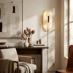 Alabaster Veil Plug-in Wall Sconce – product view 3