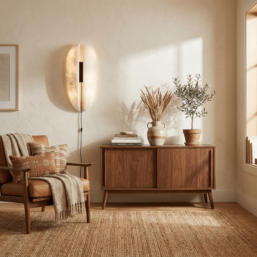 Alabaster Veil Plug-in Wall Sconce – product view 9