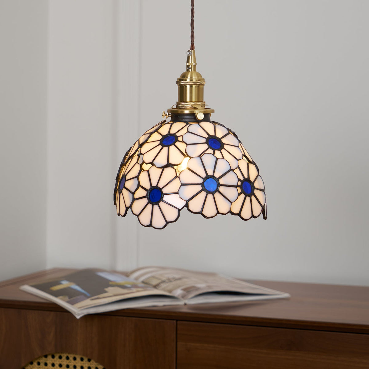 Suka Floral Glass Pendant Light — product view 3