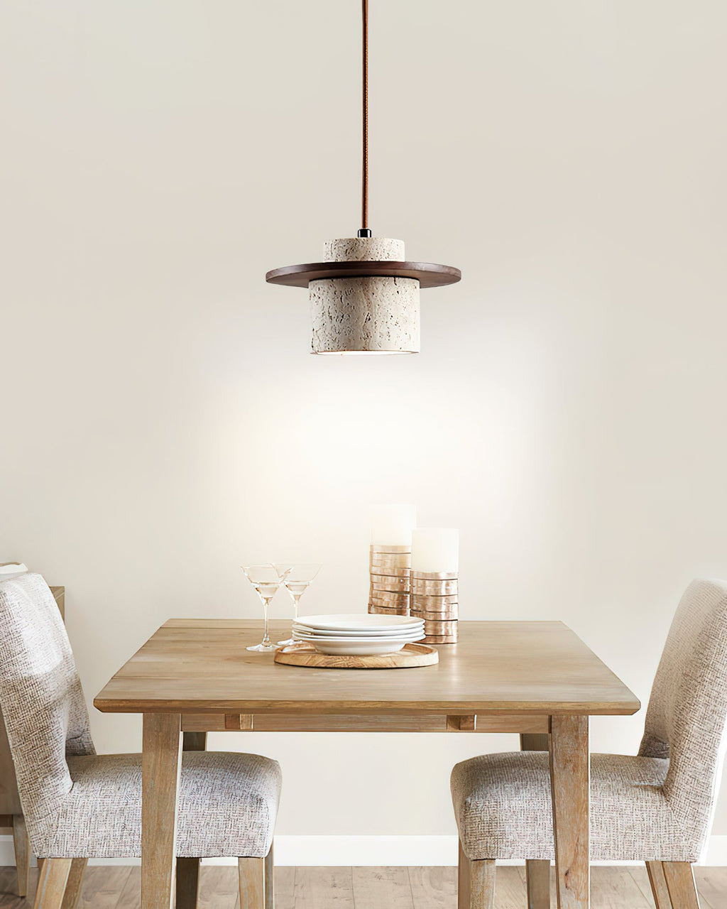 Cata Stone Travertine Pendant Lamp — product view 3