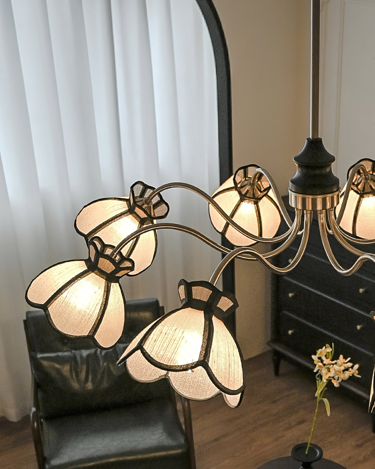 Alessio Flowers Wood Chandelier — product view 3