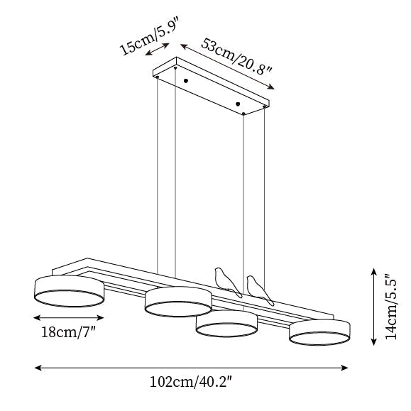 Sienna Bird Long Chandelier — product view 5