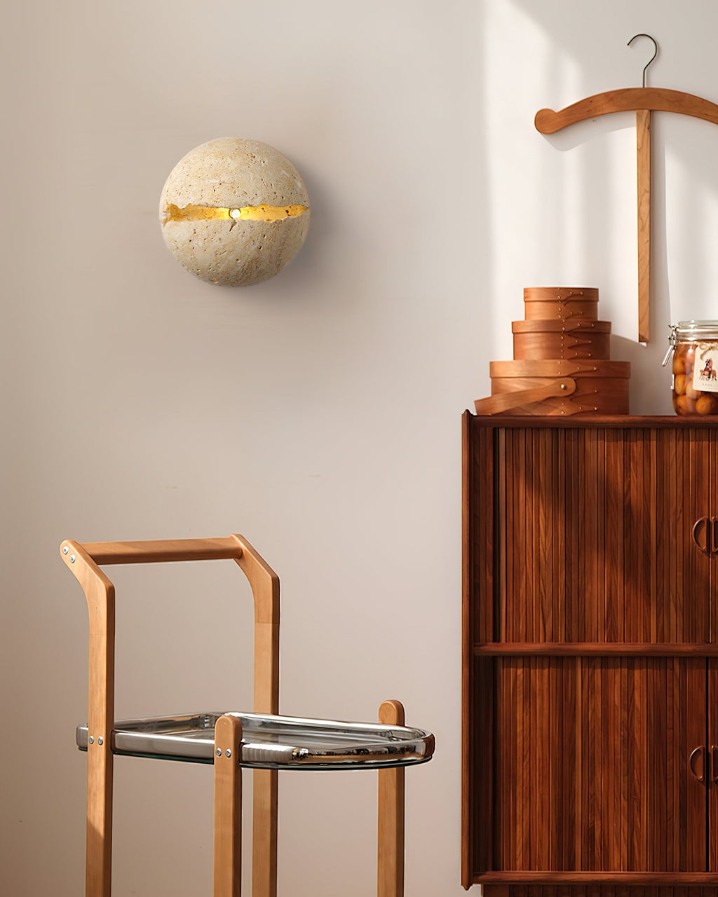 Dino Egg Stone Travertine Wall Lamp — product view 12