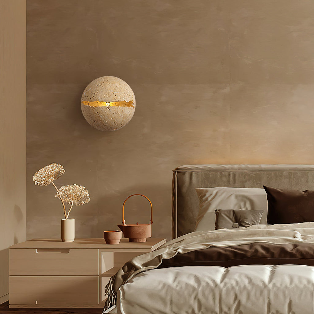 Dino Egg Stone Travertine Wall Lamp — product view 13