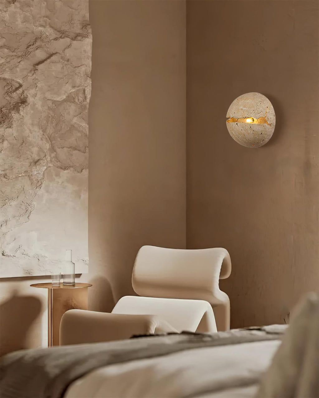 Dino Egg Stone Travertine Wall Lamp — product view 17