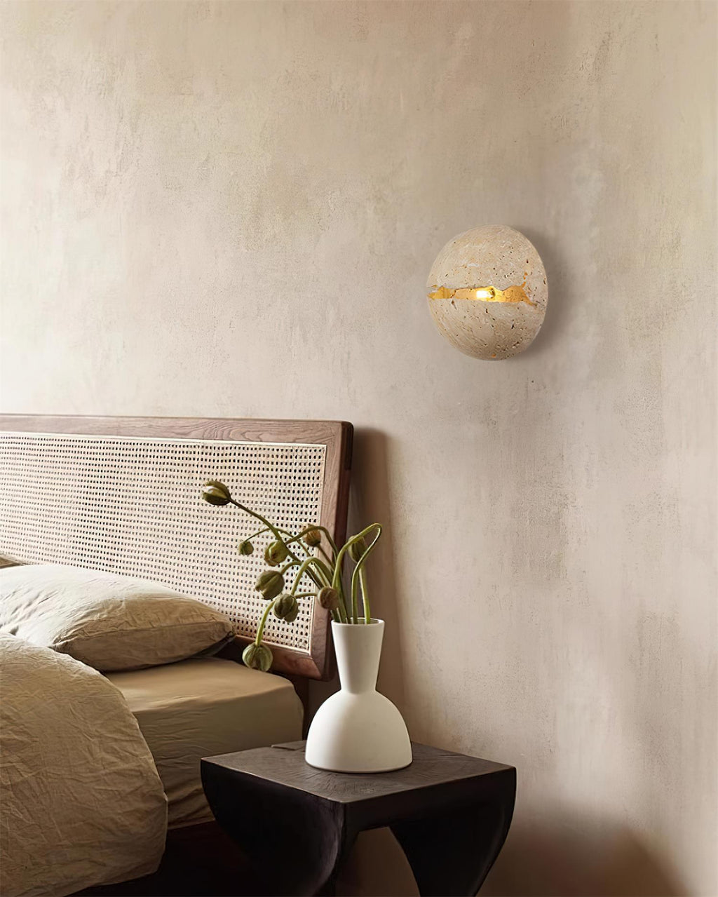 Dino Egg Stone Travertine Wall Lamp — product view 18