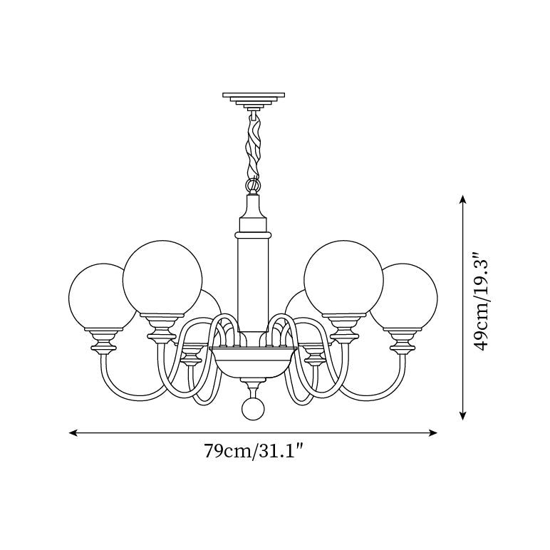 Midas Glass Chandelier — product view 6