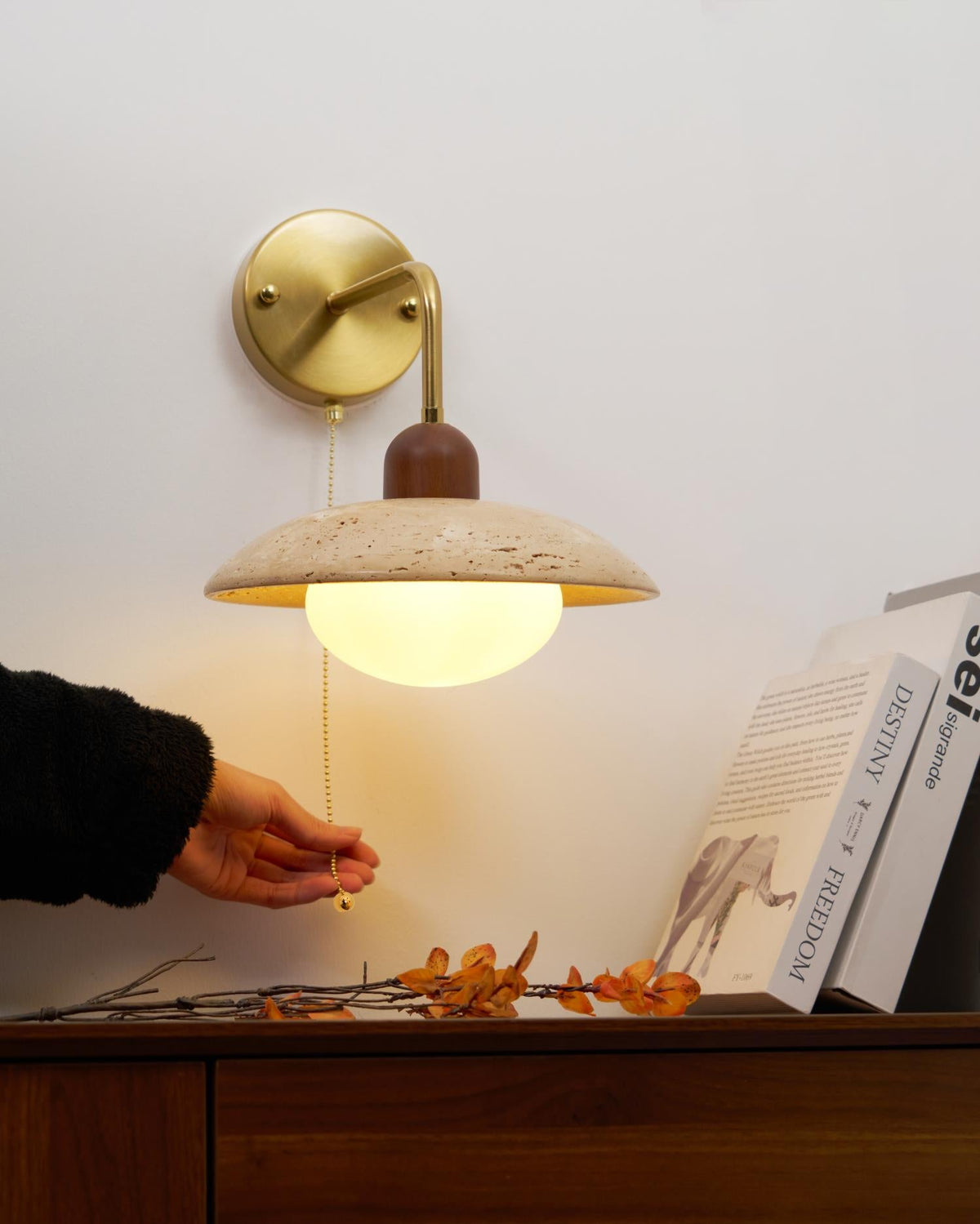 Carolia Zipper Version Travertine Wall Lamp — product view 14