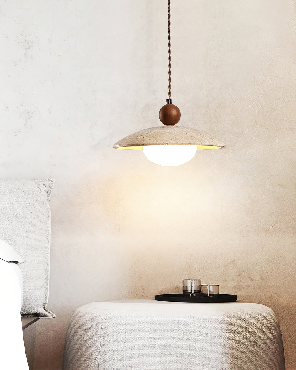 Herman Travertine Pendant Lamp — product view 3