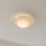 Beige Resin & White Plastic lampshade
