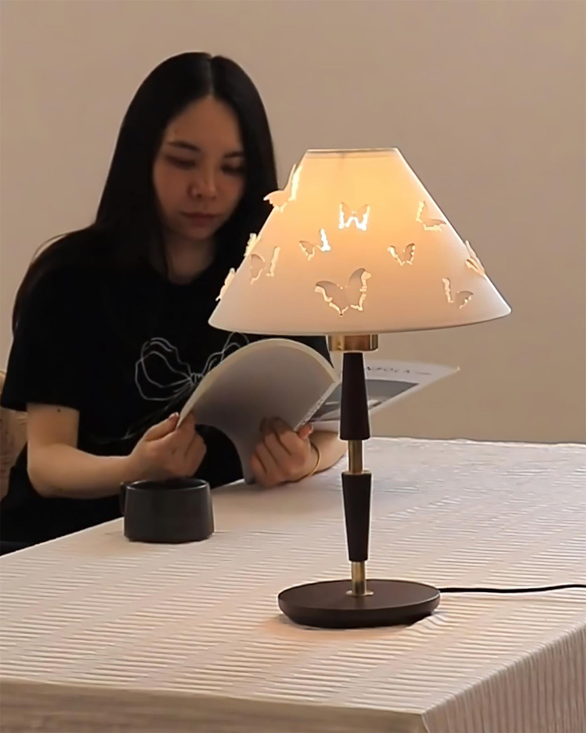 Misa Butterfly Wood Table Lamp — product view 4