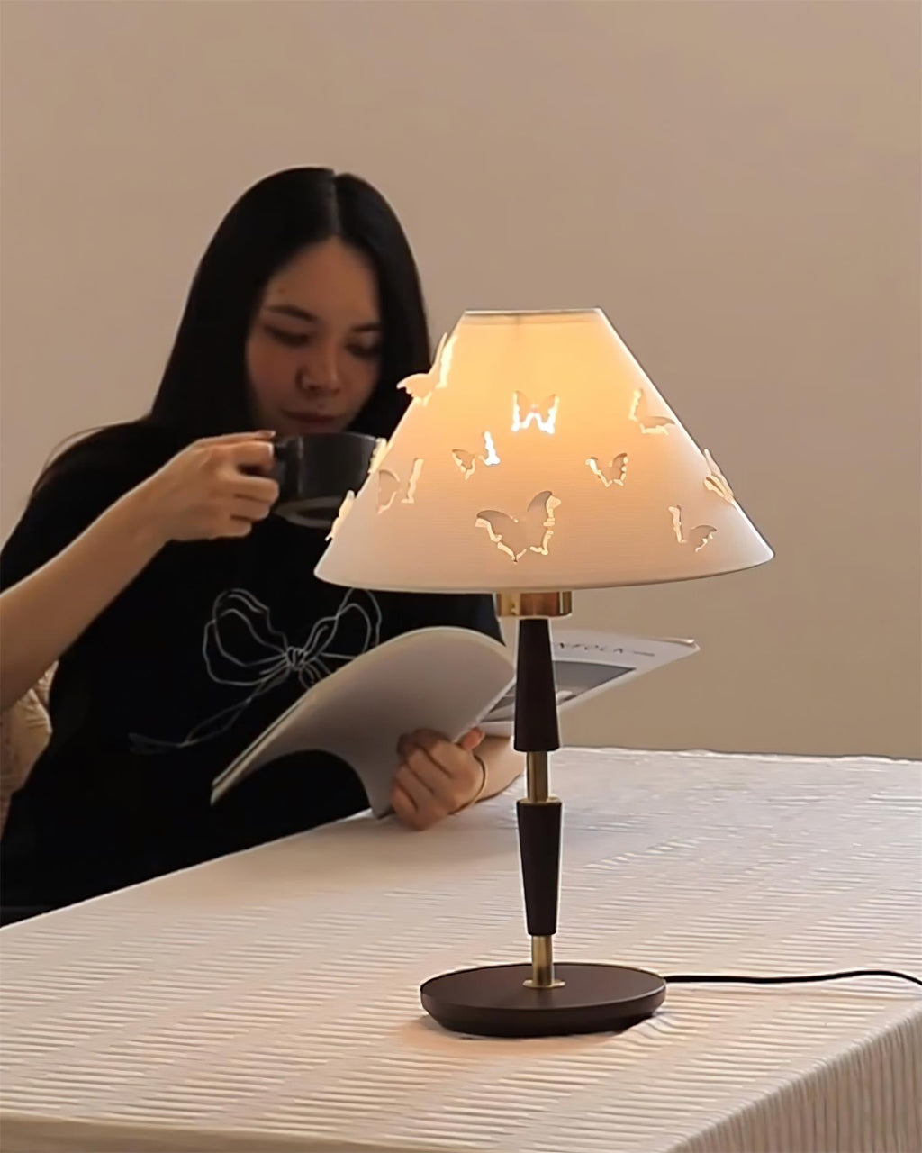 Misa Butterfly Wood Table Lamp — product view 10