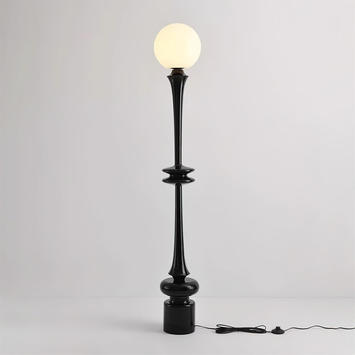 Melrose Black Glass Floor Lamp — product view 9