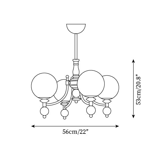 Retro Ellan Glass Chandelier — product view 5