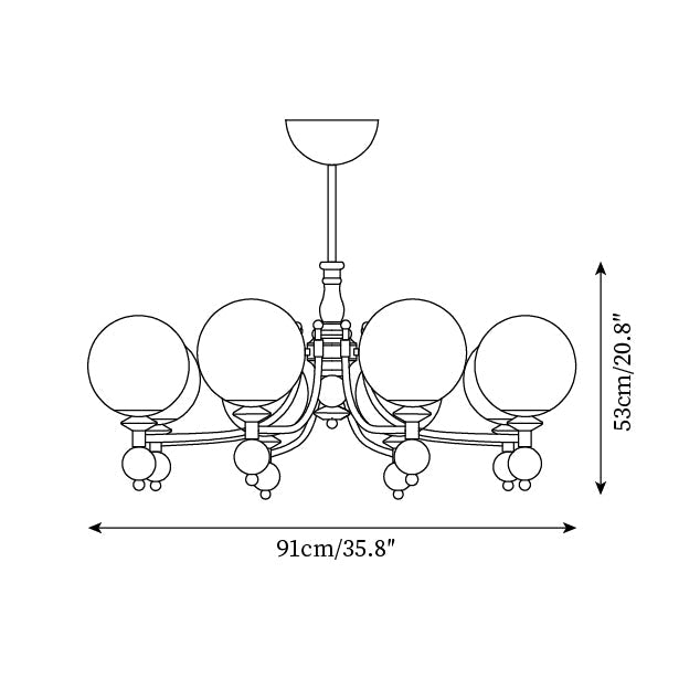 Retro Ellan Glass Chandelier — product view 6