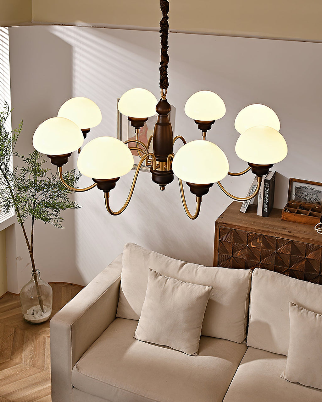 Nonna Mushroom Glass Chandelier — product view 3