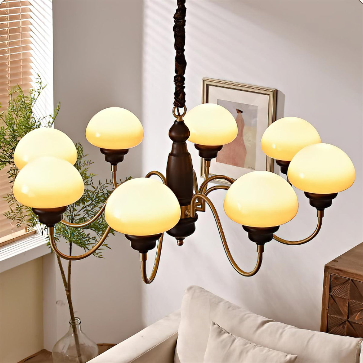 Nonna Mushroom Glass Chandelier — product view 4