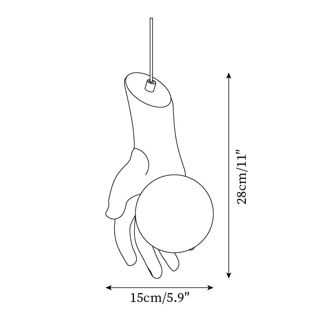 Hand of Victory Metal Pendant Lamp — product view 5