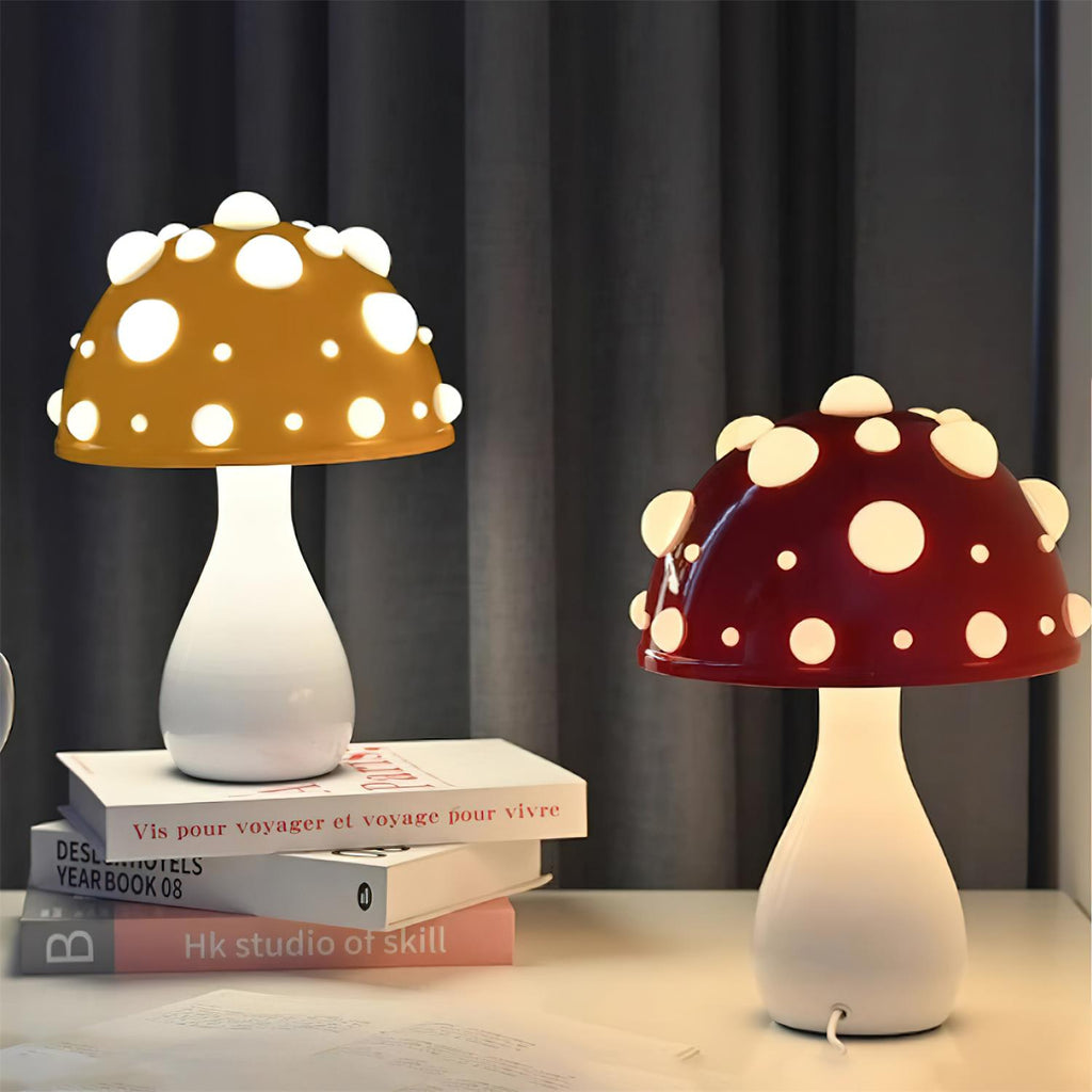 Poisonous Mushrooms Metal Table Lamp — product view 2