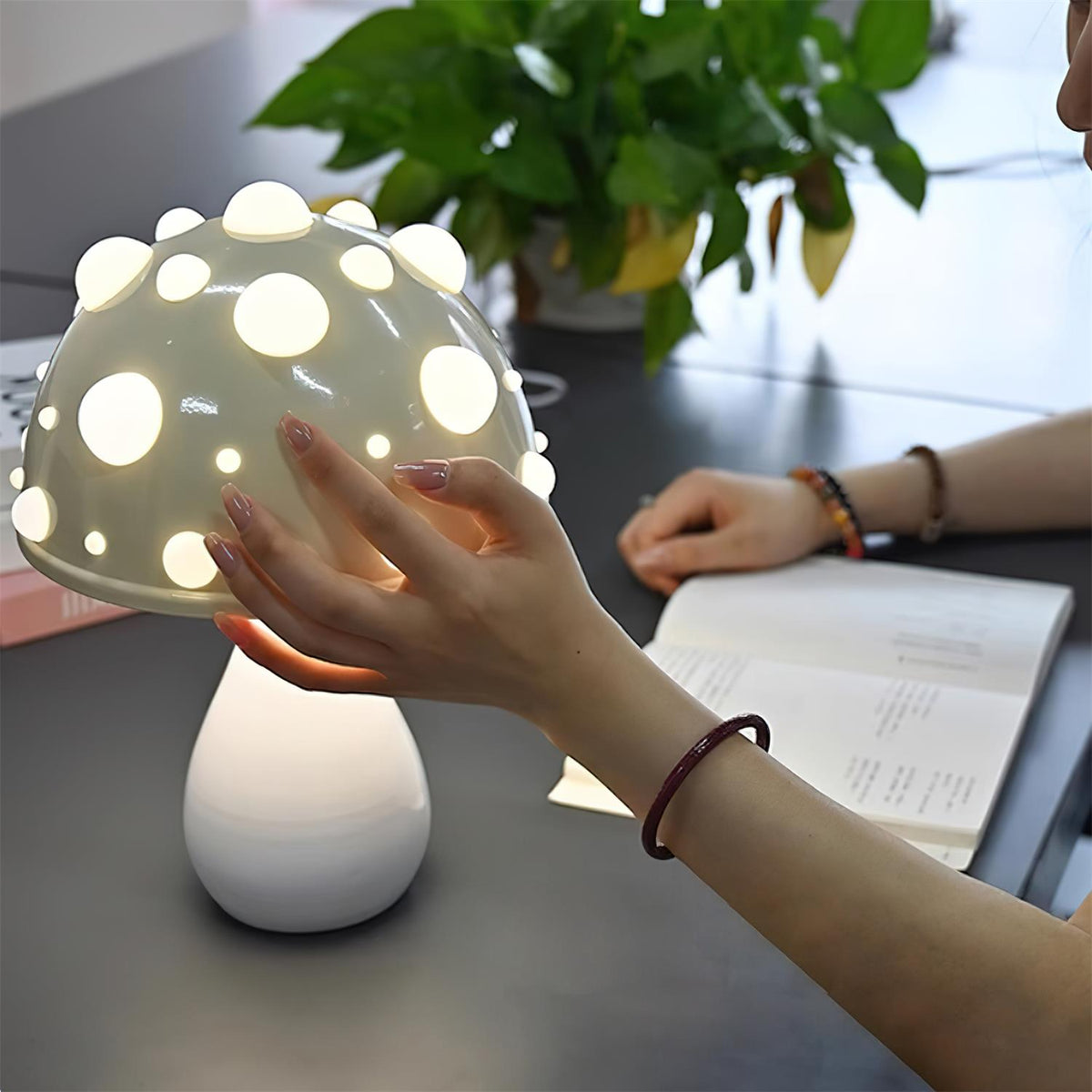 Poisonous Mushrooms Metal Table Lamp — product view 6