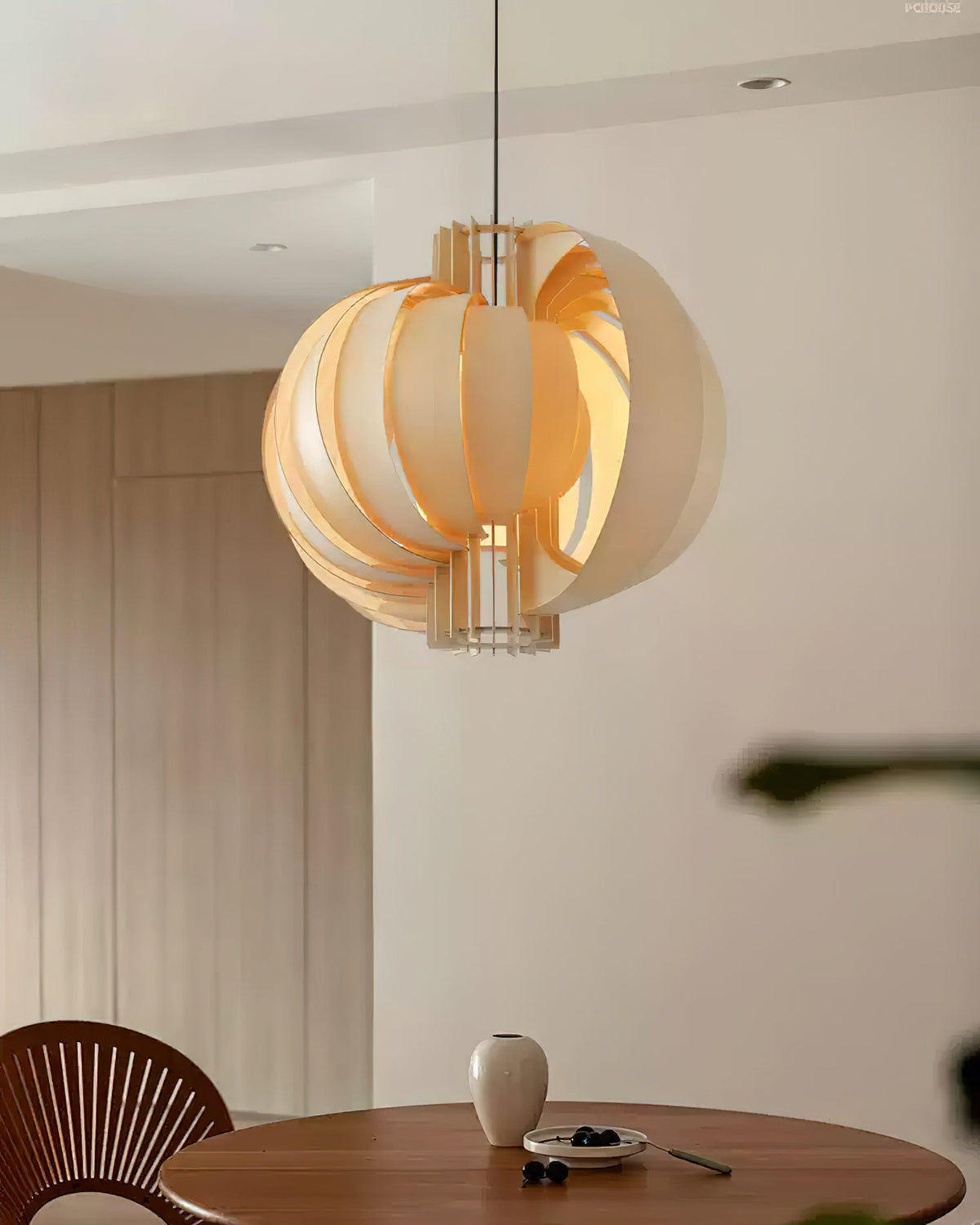 Wooden Lantern Wood Pendant Lamp — product view 4