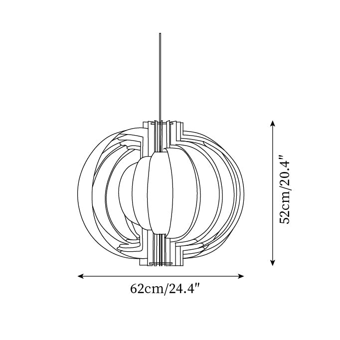 Wooden Lantern Wood Pendant Lamp — product view 5