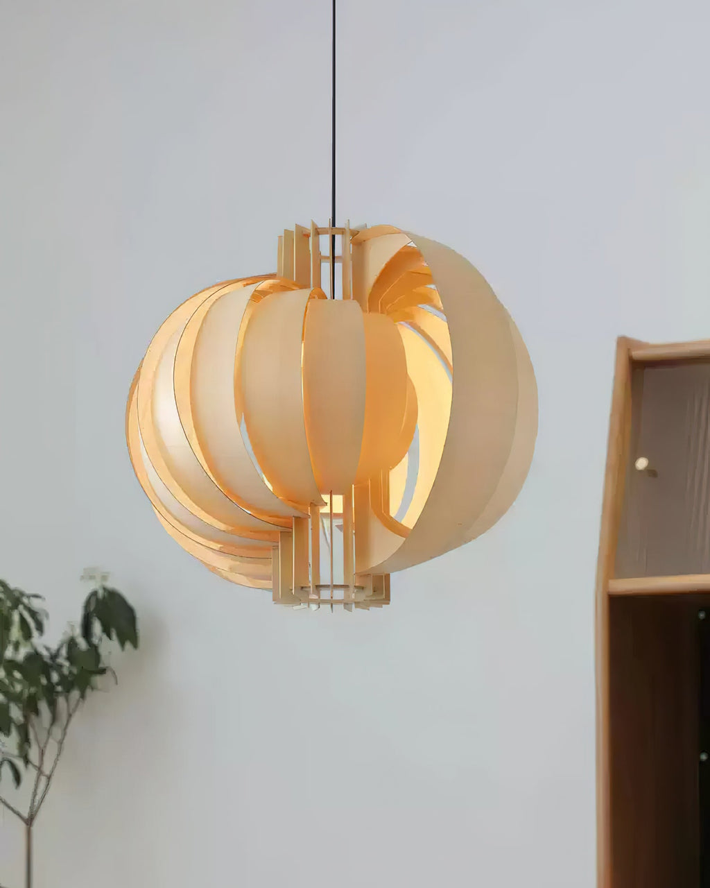 Wooden Lantern Wood Pendant Lamp — product view 6