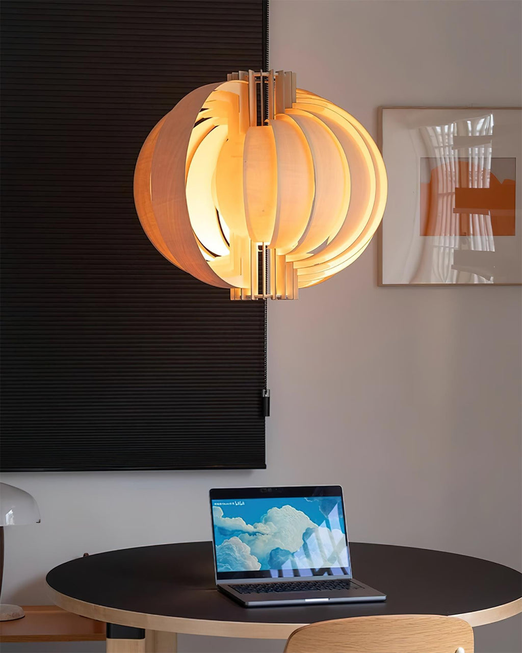 Wooden Lantern Wood Pendant Lamp — product view 10