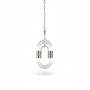 Chrome & Frosted Lampshade
