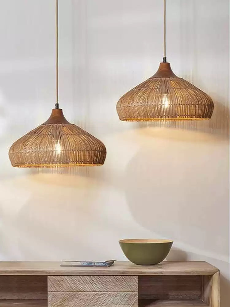 Acorn Woven Rattan Pendant Lamp — product view 3