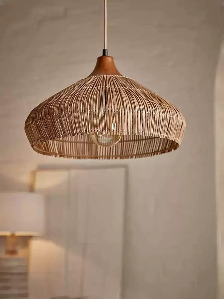 Acorn Woven Rattan Pendant Lamp — product view 4