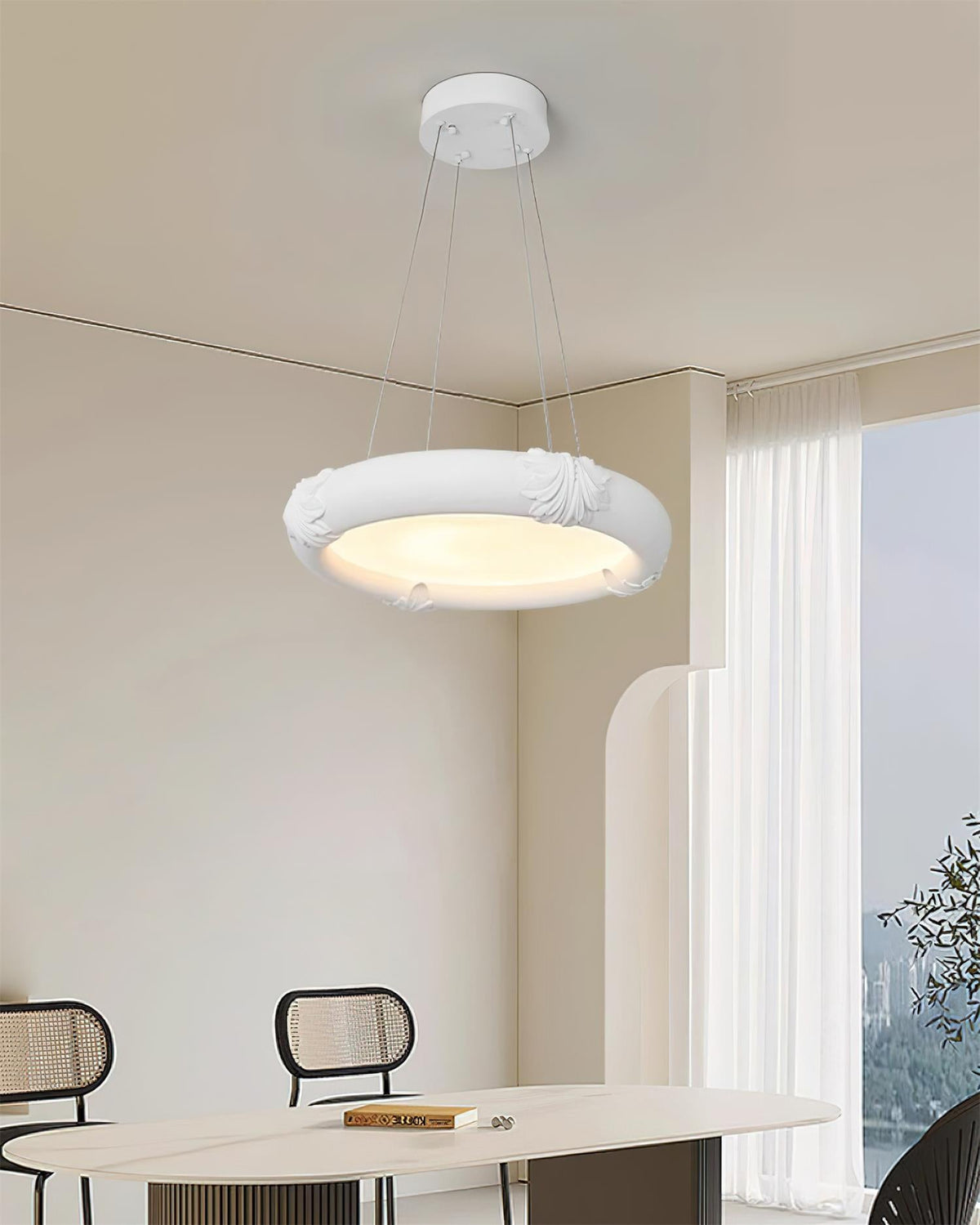 Marika Plaster Metal Chandelier — product view 3