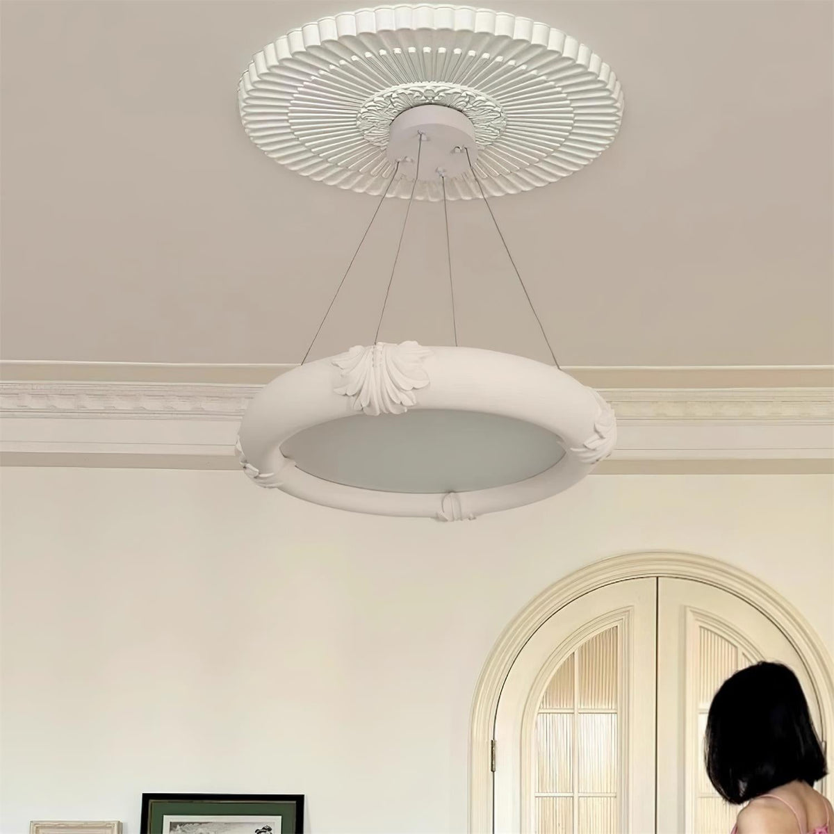 Marika Plaster Metal Chandelier — product view 4